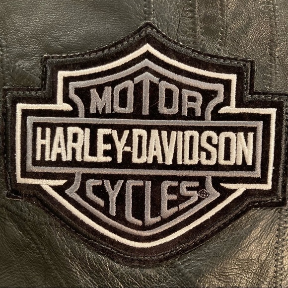 HARLEY DAVIDSON SZ L Rider Vest Leather Italian Stone Design w/ 3 Vest - Picture 12 of 15